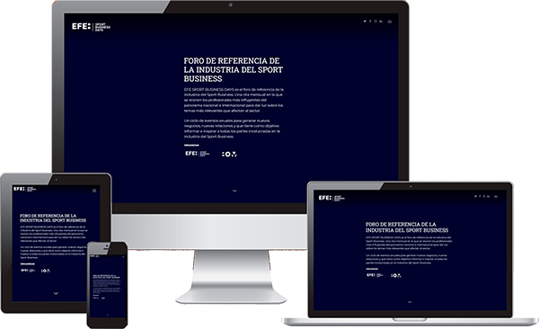 Miniaturas en diferentes formatos deDesarrollo front del portal de notcias EFE Sports Business Days. Un resultado impecable en un proyecto colaborativo entre la agencia de noticias EFE y el grupo Squirrel Media, actualmente dado de baja por falta de alcance.